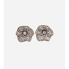 Crystal Lotus Leaf Flower Earrings