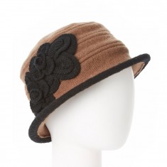 Brown & Black Crochet Ribbed Wool Bucket Hat