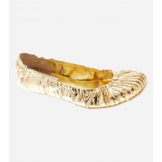 Golden Slip On Ballerina Flats