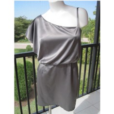 One-Shoulder Steel Gray Dress