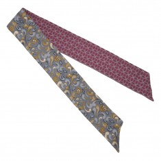 Two-Sided Alexys Silk Ponytail Scarf 