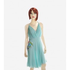 Green Silk Embellished Dress