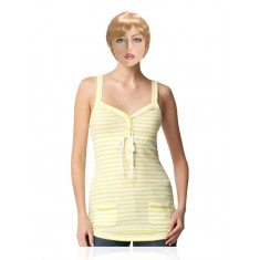 Henley Yellow & White Striped Camisole
