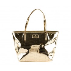 Gold Metallic Patent Leather Handbag 
