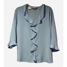 Blue Ruffle Blouse
