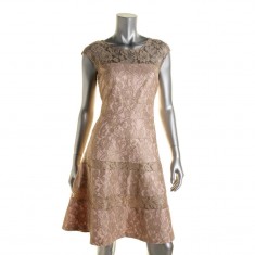 Pink Lace Metallic Dress
