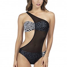 Black & White Mio One-Shoulder One-Piece Swimsuit