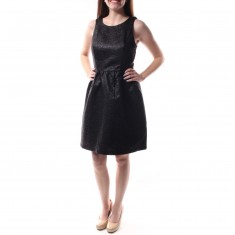 Black Metallic Cut-out Dress