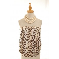 Leopard Print Tube Blouse