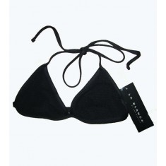 Black Woven Overlay Bikini Top