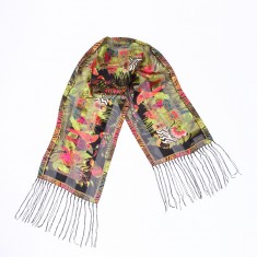 Black Secret Jungle Silk Scarf
