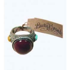Gemstone Squama Silver Tone Vintage Ring