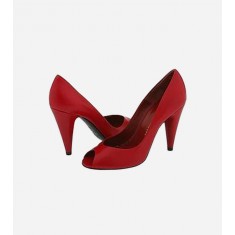 Red Kid Mid Calf Boot