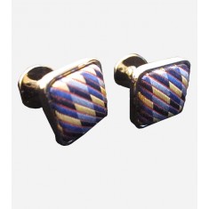 blue square silver tone cufflink-01.jpg