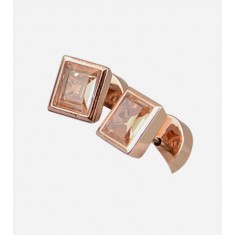 Clear Baguette Gold Stud Earring