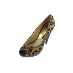 Greenwich Animal Printed Leather Peep-Toe Shoes