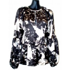 Silk Peplum Floral Blouse