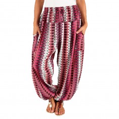 Red & White Chevron Harem Pants