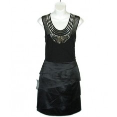 Black Beaded Silk Cocktail Dress