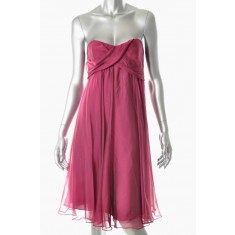 Fuchsia Twist Strapless Dress