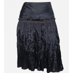 Gold Trim Pleated Crinkle Skirt