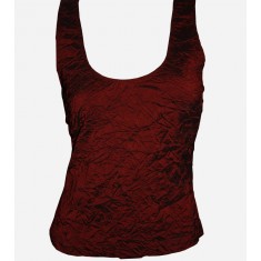Red Crinkled Tank Top