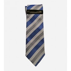 blue & gray silk men's tie