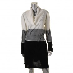 Black, Grey & Ivory Colorblock Sweaterdress