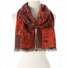 Orange Leopard Cashmere Scarf