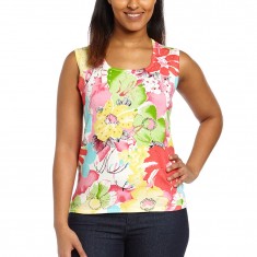 Blue & Yellow Floral Silk-Blend Cardigan & Tank 