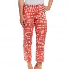 Coral & White Ankle Pants