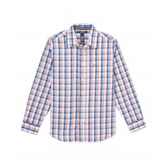 Bright Orange Plaid Button-Up