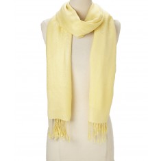 Butter Yellow Fringe Pashmina-Silk Blend Scarf