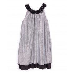 Silver & Black Sequin Yoke Dress