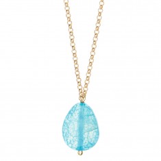 Turquoise Crystal & Goldtone Layered Pendant Necklace