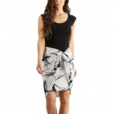 Black & White Tie-Dye Twist Dress