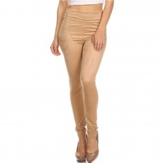 Khaki Fold-Over High-Waisted Leggings