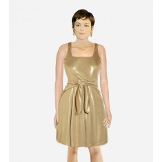 Metallic Racerback Jersey Dress