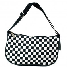 Black & White Checkers Skater Bag