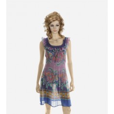Purple Ruffled Chiffon Dress