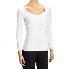 Ivory Crisscross Three-Quarter Sleeve Top