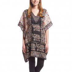 Black Elephant Silk Caftan