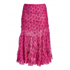 Magenta Peace Sign Maxi Skirt