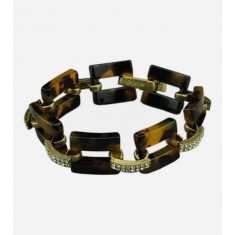 Resin and Rhinestone Link Bracelet