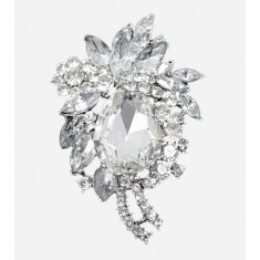 Clear Crystal Teardrop Flower Brooch-01.jpg