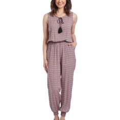 Rose & Blue Geometric Tassel Pocket Jumpsuit