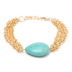 Turquoise & Gold Multistrand Bracelet