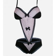 Tuxedo Ruched Bow Teddy