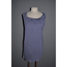 Gray & Blue Striped Jersey Mini Dress