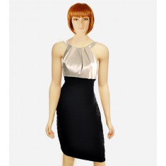 Shutter Pleated Black Cocktail Dress